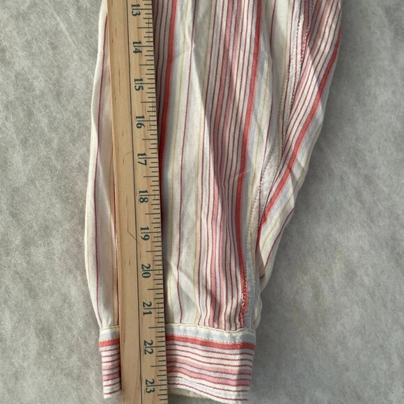 Beach Launch Lounge Womens Pink & White Striped Button Up Shirt Size X-Large - Picture 7 of 8